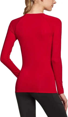 Vista 3 de ATHLIO Paquete de 2 camisetas deportivas de compresión para mujer, camisetas de entrenamiento de manga larga para entrenamiento, gimnasio, yoga