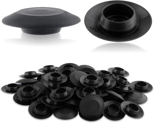 Vista 7 de GoaMotors 50 tapones de chapa empotrados de 1/2 0.5 pulgadas, cuerpo de plástico negro y tapón de agujero de chapa, tapones de botón con cabezales