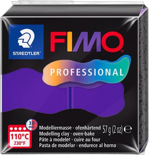 Vista 23 de STAEDTLER Arcilla de modelado de polímero FIMO Professional - Arcilla para hornear al horno - Negro, 2.01 oz - 1 bloque, 8040-9