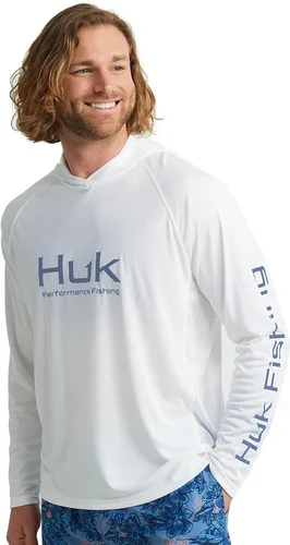 Vista 17 de HUK - Sudadera con capucha de manga larga ventilada para hombre, camiseta de pesca con capucha Academia Naval