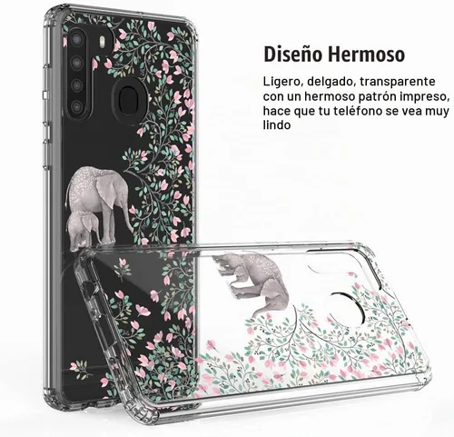 Vista 3 de Funda transparente para Samsung Galaxy A21 (6.4", 2020) [Elefante]