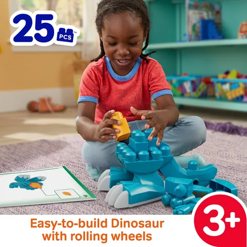 Vista 2 de MEGA BLOKS Fisher-Price - Juguete de bloque de dinosaurio T-Rex 3 en 1