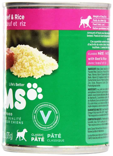 Vista 2 de Iams, Alimento prémium para perros, plato de carne de res y arroz, 13.2 onzas