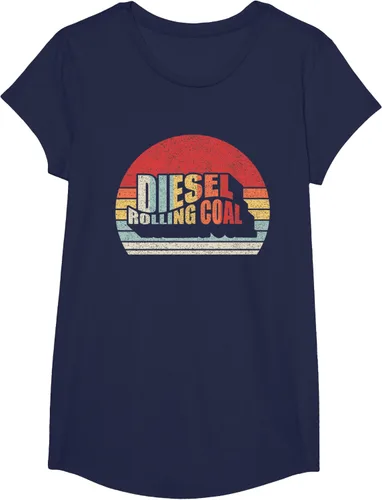 Vista 19 de Camiseta de camión diésel con motor diésel retro y divertido de carbón, Negro