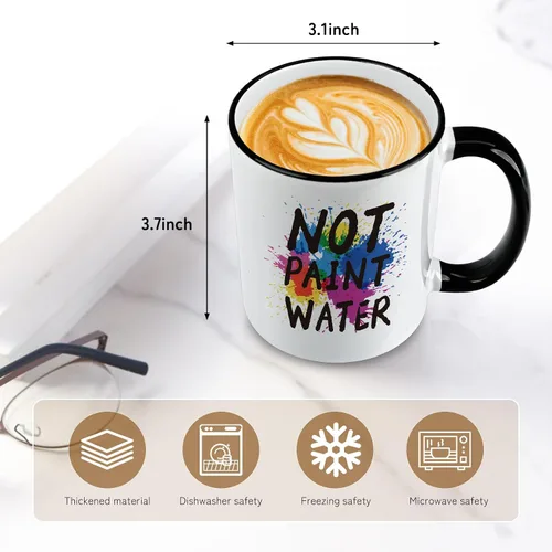 Vista 6 de Regalos para profesores de arte, taza de café con agua sin pintar de 11 onzas, regalos de agradecimiento para profesores de arte, artistas
