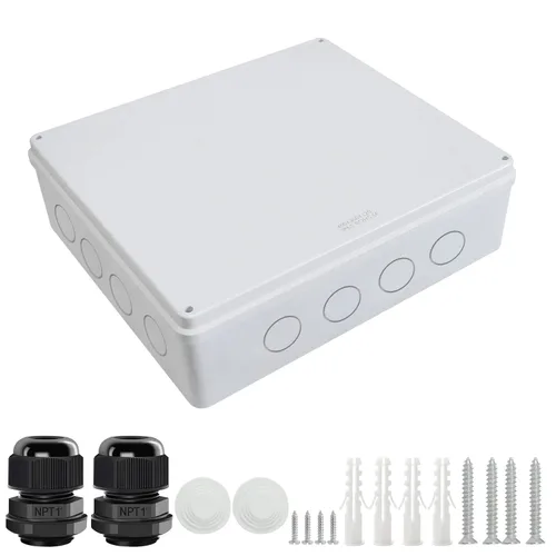 Vista 23 de LeMotech - Caja de conexiones, caja eléctrica IP55, resistente al agua, a prueba de polvo, plástico ABS, para proyectos electrónicos, color blanco