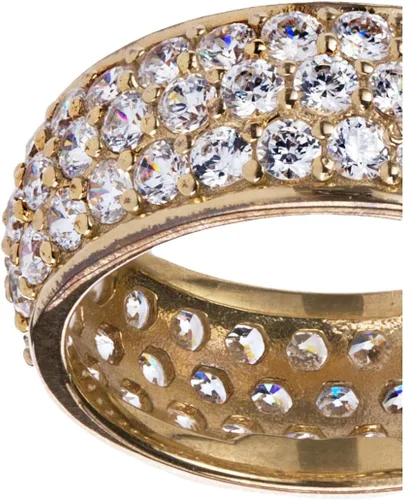 Vista 2 de Tienda Collection Platinum or Gold Plated Sterling Silver 3 Row Pave Ring set with Round Infinite Elements Cubic Zirconia