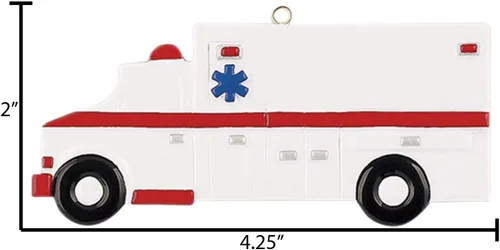 Vista 4 de Adorno de Navidad personalizado de ambulancia 2024 – Decoración de Navidad para vehículos, adorno de Navidad con temática médica, adorno