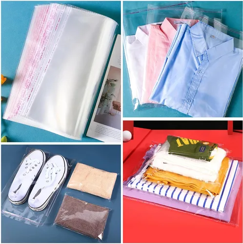Vista 6 de 1000 bolsas de celofán resellables transparentes grandes de 13 x 19 pulgadas para productos de embalaje, bolsas de plástico autoadhesivas