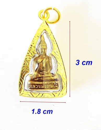 Vista 7 de Milagro Colgante Phra LP Tanjai Buda Thai & Yant Kroa Petch Sheet Gold Spell Yantra Charm Amuleto Talismán Protección Poder Fortuna Comercio Rico