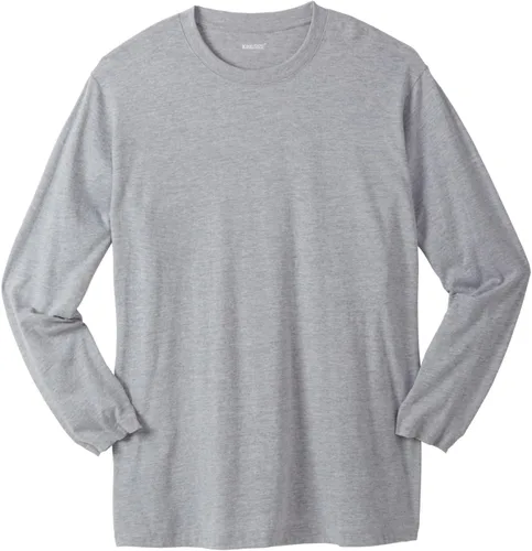 Vista 15 de KingSize Shrink-Less - Camiseta ligera de manga larga con bolsillo y cuello Negro