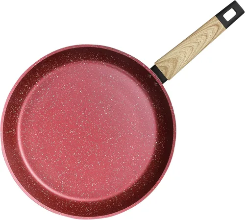 Vista 3 de Sartén antiadherente de granito de 12 pulgadas para tortilla (compatible con inducción) (rojo cañón)