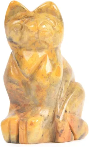 Vista 14 de Justinstones Estatua de gato guardián de piedra de sangre africana, decoración del hogar, reiki chakras curativos, cristal de escritorio, decoración