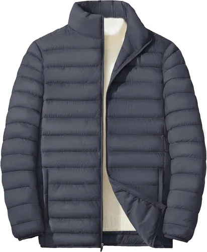 Vista 8 de MAGNIVIT - Chaqueta de plumón para hombre, ligera, abrigada, impermeable, cortavientos, acolchada, con relleno, plegable