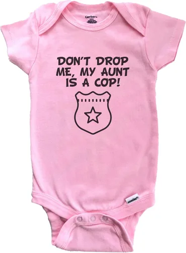 Vista 2 de Don't Drop Me My Aunt is A Cop Funny Police Baby Body (100% algodón)