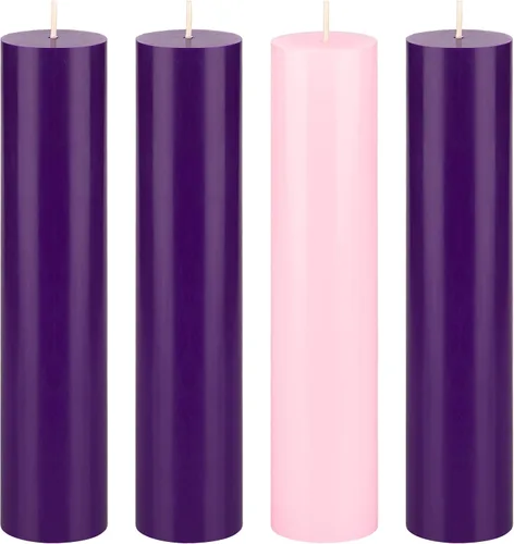 Vista 23 de Mega Candles Juego de 4 piezas de velas de Adviento de Navidad sin perfume, vertidas a mano de cera premium con parte superior en forma de campana