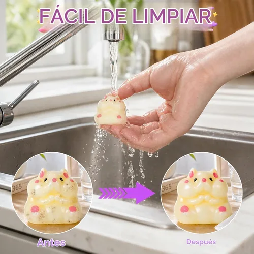 Vista 7 de Paquete de 30 juguetes esponjosos, juguetes sensoriales para aliviar el estrés para niños y adultos, mini animales, frutas, patas, gatos, juguetes