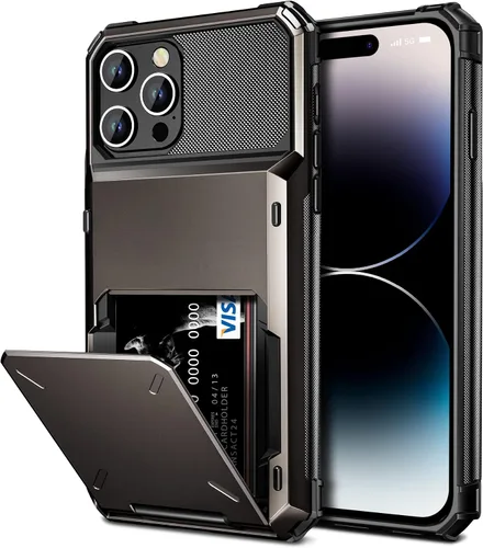 Vista 7 de Vofolen Funda tipo cartera para iPhone 14 con tarjetero y 4 ranuras para Negro