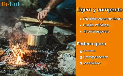 Vista 5 de BeGrit Mochilero Camping Cookware Mini Picnic Camping Cooking Mess Kit con Olla y Pan Set para Senderismo