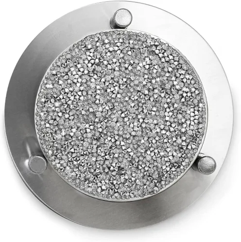 Vista 7 de Juego de posavasos luminoso, deslumbrantes diamantes de imitación en acero inoxidable, respaldo protector, para café glamoroso y mesas auxiliares