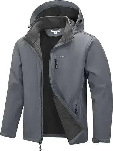 Vista 14 de 33,000ft Chaqueta Softshell para hombre con capucha, forro polar, ligera, impermeable, para senderismo