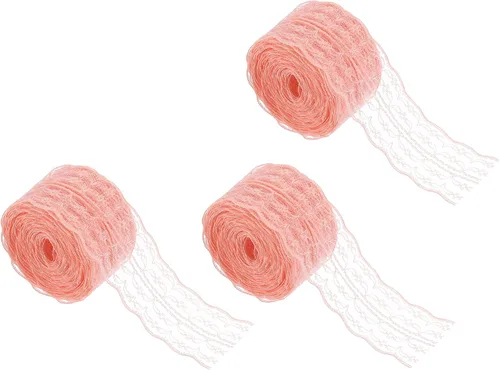 Vista 39 de MECCANIXITY 8 Yard Lace Trim Ribbon, 0.9 Inch Wide Vintage Floral Pattern Crochet Lace Edge Ribbon Trimming for DIY Sewing Crafts Gift Wrap Wedding