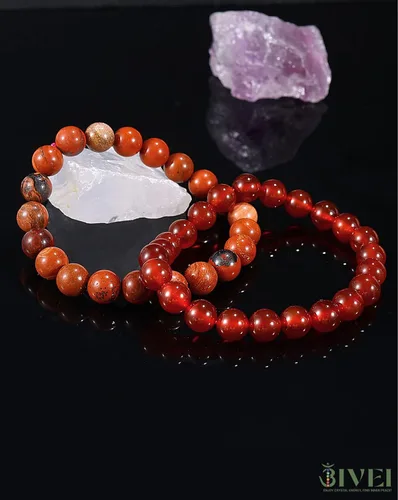 Vista 6 de Bivei Natural Gemstone Semi Precious Healing Crystals Handmade Stretchy Round Beads Bracelet, Enhance Positive Energy