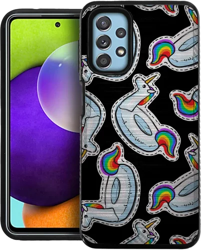 Vista 12 de CasesOnDeck - Funda de doble capa compatible con Samsung Galaxy A32 5G y A32 [armadura cepillada] Carcasa de dos piezas de metal cepillado