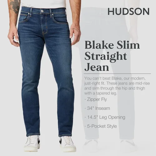 Vista 5 de HUDSON Men's Blake Slim Straight Jean Rp