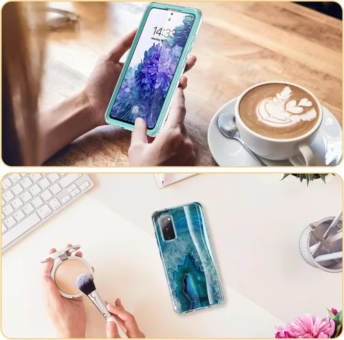Vista 6 de Esdot Funda compatible con Samsung Galaxy S20 FE con protector de pantalla integrado, con diseño de moda para mujeres y niñas, funda protectora