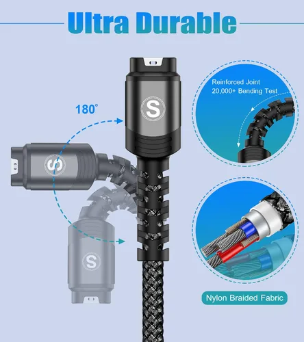 Vista 3 de sweguard Cable de carga Garmin Watch de 4 pies compatible con Garmin Fenix 5 5S 5X 6 6S 6X Plus Pro 7 7S 7X 8, Forerunner 945 45 45S 245 Music