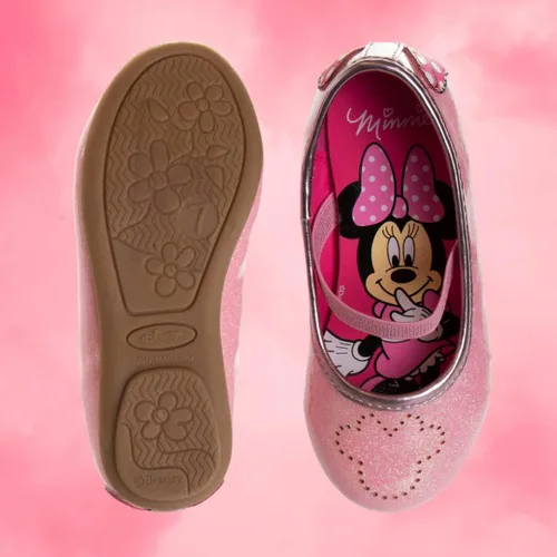 Vista 6 de Disney Frozen Elsa Minnie Mouse - Zapatos planos Mary Jane para niñas, disfraz de princesa de personaje de gelatina para niños, ballet, bailarina