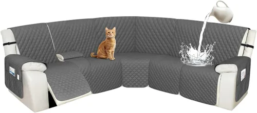 Vista 55 de Arfntevss Fundas de sofá modular reclinable, 100% impermeable, en forma de L, para sillón reclinable en forma de L, funda seccional lavable