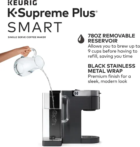 Vista 6 de Keurig K-Supreme Plus SMART - Cafetera de una sola porción con illy Intenso Bold Roast 32 cápsulas K-Cup