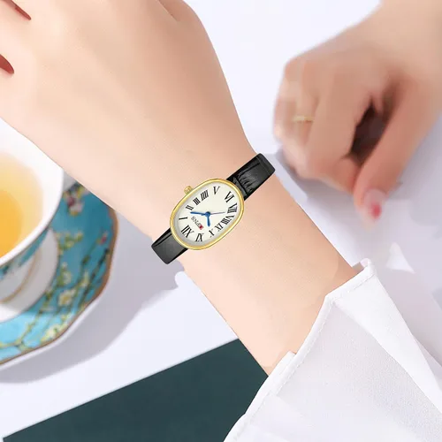 Vista 5 de BESTKANG Relojes Exquisitos para Mujer, Reloj de Lectura Fácil, Reloj de Moda Ovalado Ultradelgado Impermeable para Dama