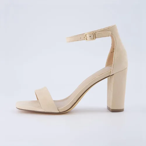 Vista 2 de CUSHIONAIRE Sandalia Bliss de tacón medio de una banda para mujer + espuma viscoelástica, anchos disponibles