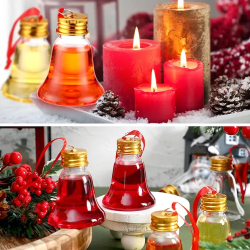 Vista 5 de Patelai 36 Piezas Bolas de Bebida de Navidad Adornos de Vaso de Chupito Transparente Adornos Rellenables para Árbol de Navidad Bombillas de Botella