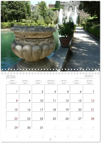 Vista 7 de The Hanging Gardens of Tivoli - The Villa d'Este (calendario mensual de pared 2024 11.7 x 16.5 pulgadas (abierto)), calendario de 14 meses CALVENDO