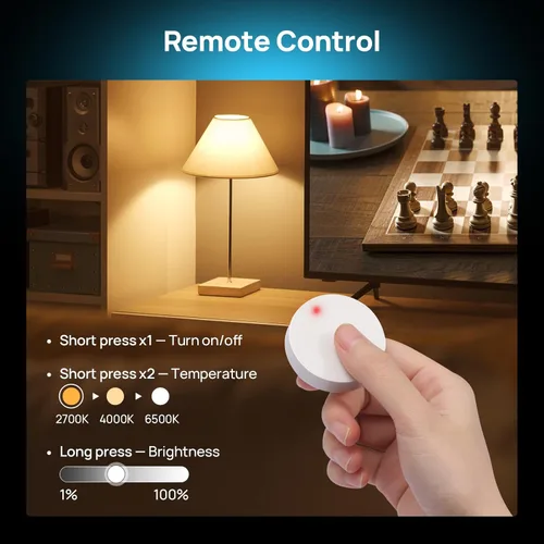 Vista 8 de Consciot Bombillas inteligentes con control remoto, bombilla LED que funciona con Alexa y Google Home, bombilla que cambia de color, bombillas A19