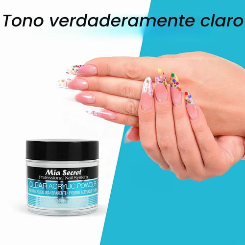 Vista 5 de Mia Secret, sistema profesional de uñas- Polvo acrílico transparente (1/2 onzas)