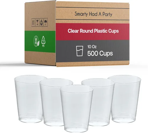 Vista 9 de Smarty Had A Party 500 vasos de plástico transparente de 10 onzas