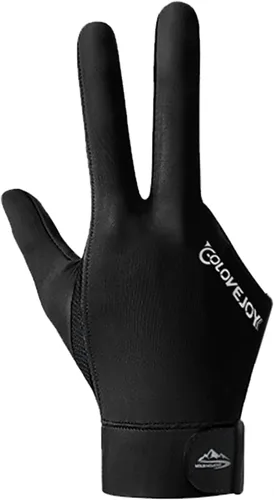Vista 15 de Guantes de billar de 3 dedos, guantes de billar para mano izquierda y diestra, transpirables, antideslizantes, para billar Mano izquierda negra