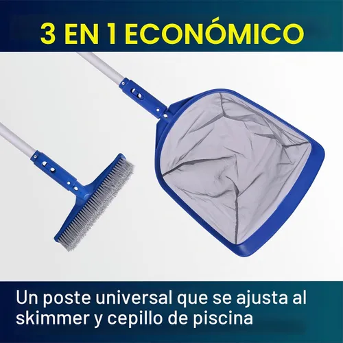 Vista 3 de POOLAZA Kit de limpieza de piscina 3 en 1, red de desnatador de piscina
