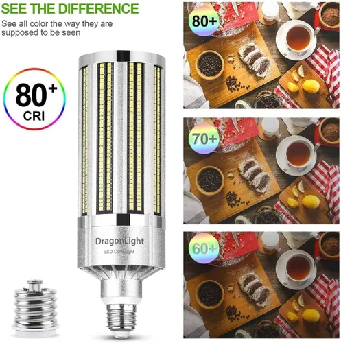 Vista 4 de DragonLight Bombilla LED de Maíz de Grado Comercial de 100W sin Ventilador (Equivalente a 800 Vatios) E26/E39 Lámpara LED de Base Mogul Grande 5000K