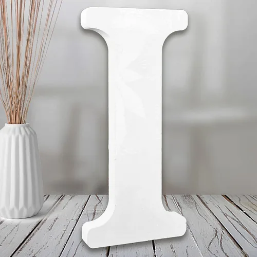 Vista 12 de AOCEAN Letras de madera blanca de 8 pulgadas, letras de madera sin terminar para pared, letras decorativas de pie en rodajas, decoración de tablero