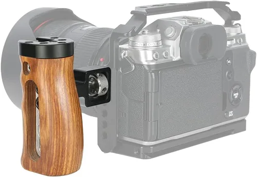Vista 2 de NICEYRIG Wooden Side Handle for ARRI Locating Pin Adjustable Universal Left & Right Grip for DSLR Camera Cage Rig - 462