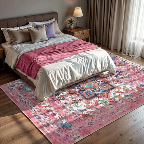 Vista 366 de GLN Rugs Traditional Collection - Alfombra de felpilla lavable a máquina, tradicional lavable, antideslizante, alfombra de felpilla de pelo corto