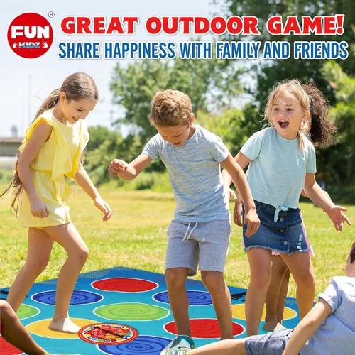 Vista 7 de FunKidz - Juego clásico de poses giratorias, juego de fiesta gigante para niños y adultos, mayor tamaño, actividad familiar en interiores