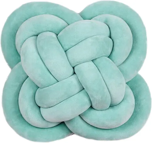 Vista 27 de Cyprinus Carpio Almohada creativa con nudo de bola de rosa, cojín de flor para sofá, almohada lumbar, decoración (rosa-C)