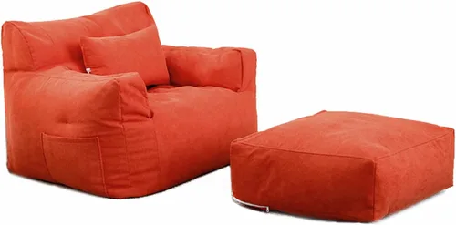 Vista 11 de Sofa Lazy Sack - Puf gigante para adultos (sin relleno), tumbona perezosa, tatami, ultra suave, funda para silla, muebles de sala de estar, asiento